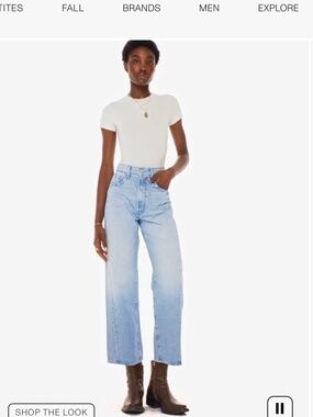 Mother Denim, The Half-Pipe Ankle, color This Is How I Roll (light blue) Size 27